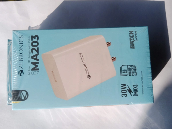 ZEBRONICS FAST Charger 30w MA2O3  - White