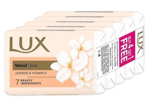 Lux White Soap 5*100Gm +Body Wash Free