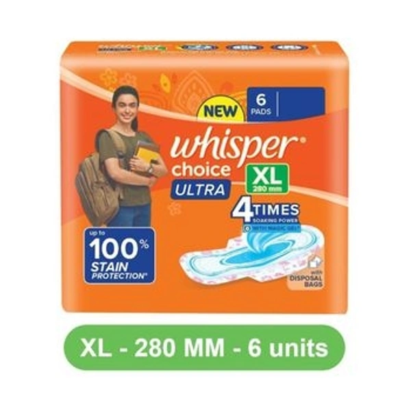 whisper choice ultra XL 6pcs