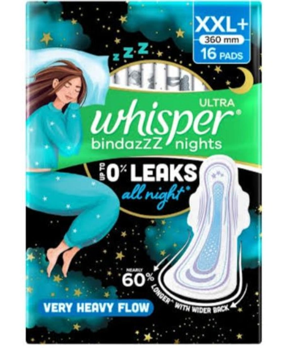 whisper bindazz night XXL+ 16pcs