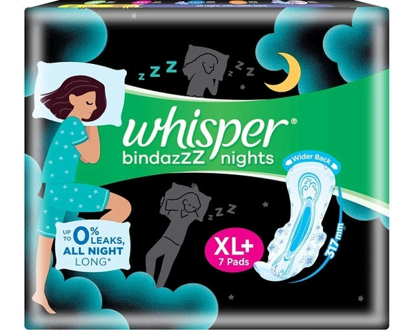 whisper bindazz night XL+ 7pcs