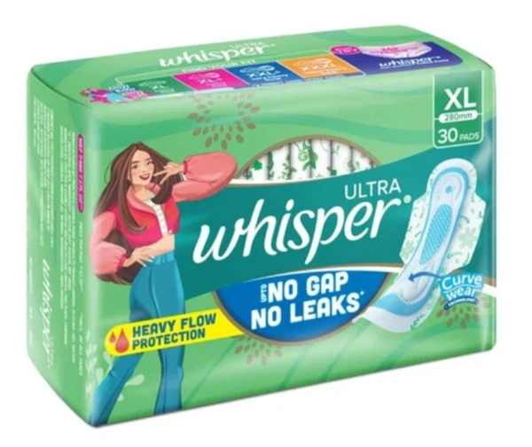 whisper ultra green XL+ 30 pcs
