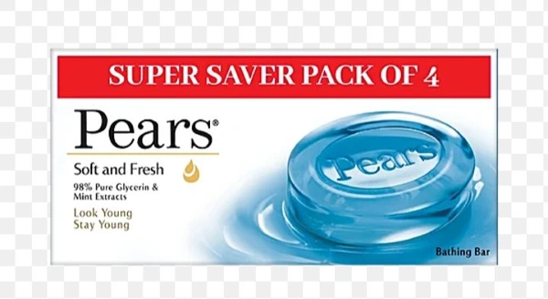 Pears Soft Fresh Blue Soap 4*125gm