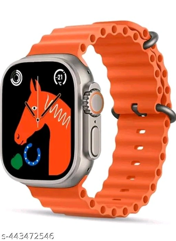 T800 Ultra Big Smart watch With 2.09" (49mm) HD Display  - Blaze Orange, Free Size