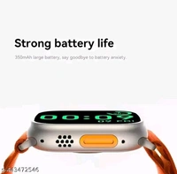 T800 Ultra Big Smart watch With 2.09" (49mm) HD Display  - Blaze Orange, Free Size