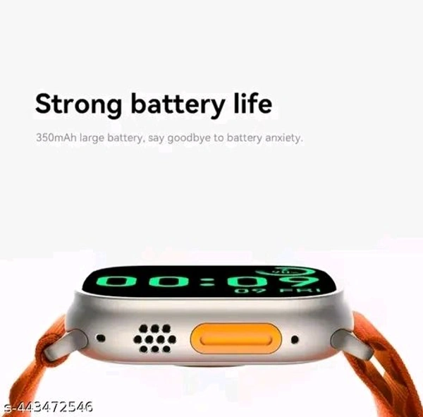 T800 Ultra Big Smart watch With 2.09" (49mm) HD Display  - Blaze Orange, Free Size