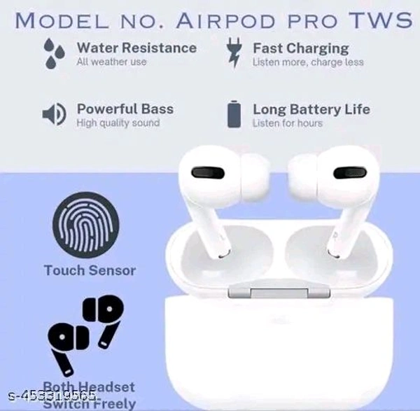 Neptune  AirPods Pro (2nd Generation) Type-C Charging Cable Active Noise Cancellation Bluetooth Headset (White, True Wireless) - White, Free Size