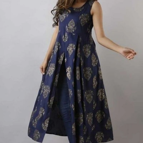 Latest Attractive Rayon Front slit  Kurta  - XXL, Blue