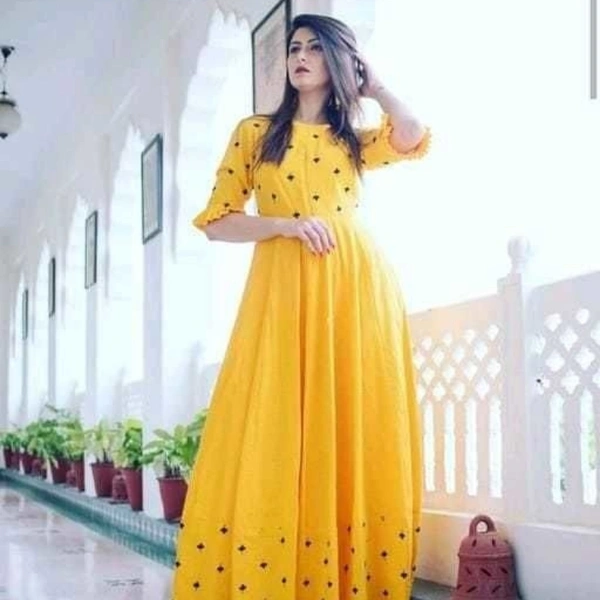 Women's Printed Long Kurta - Dandelion , M