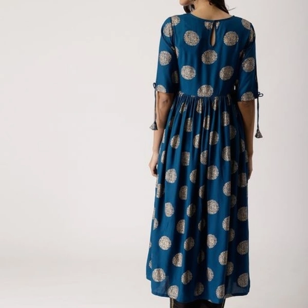 Women's Rayon Printed Kurti  - Aegean , XXL 