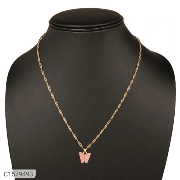Vembley Mariposa Necklace  - Pink