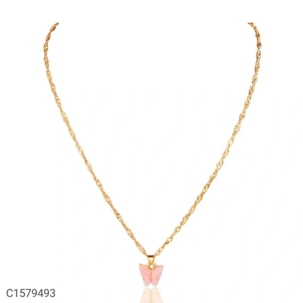 Vembley Mariposa Necklace  - Pink