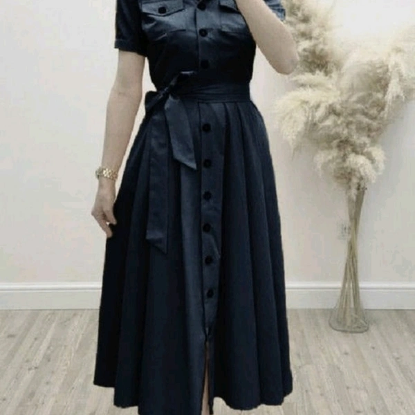 Modern Style Women Dress - Black, L