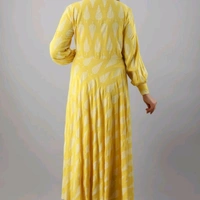 Women Anarkali Kurta - Yellow, XXL 
