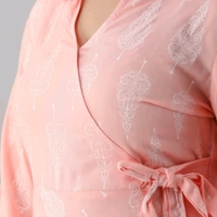 Women Anarkali Kurta - Salmon , XXL 