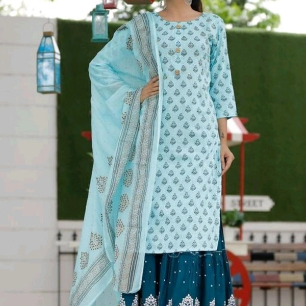 Adorable Kurti With Sharara And Dupatta  - 4XL