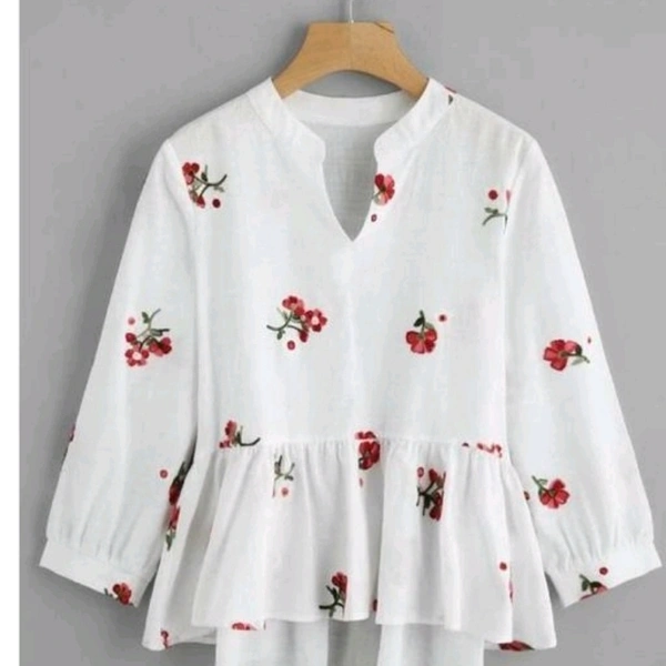 Classy White Women Top - M
