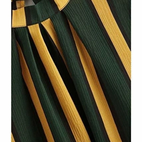 Casual Green Stripped Top - S