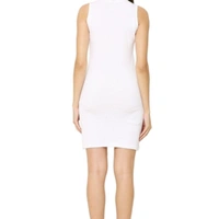 Women Cotton  Lycra Blend Solid Short Dress - L