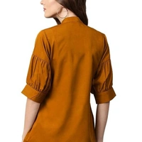 Women's Crepe Casual Camel Colored Top - S