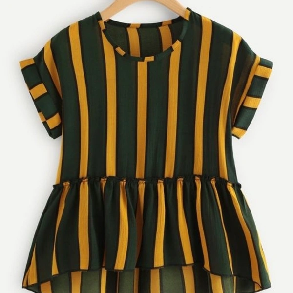 Women's Casual Half Sleeves Striped Top - XL
