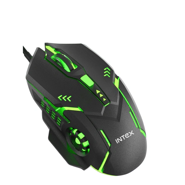 INTEX Nova Wired Gaming Mouse - Multicolor LED, 4 DPI Levels, Plug & Play