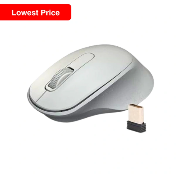 ZEBRONICS ZEB-AKO Wireless Mouse, 2.4GHz with USB Nano Receiver, High Precision Optical Tracking, 3 Buttons, Silent Clicks, Plug & Play, for PC/Mac/Laptop (Grey)