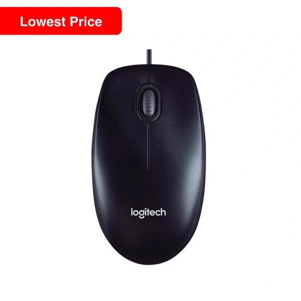 LOGITECH M90 Wired USB Mouse, 1000 DPI Optical Tracking, Ambidextrous PC/Mac/Laptop - Black