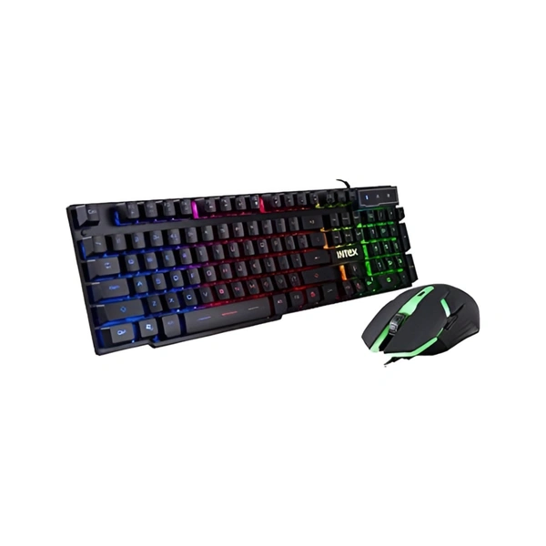 INTEX IT-KB334 Wired USB Gaming Keyboard and Mouse Combo for Computer/Laptop (Black)