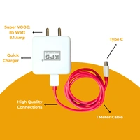 KPS GOLD 85W Super VOOC Fast Travel Charger, 8.1A USB Port, Warp & Dash Charging Compatible, High-Speed Durable Charger, Compatible with Fast Charging Supporting Smartphones, White