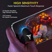 Pack of 4 Premium Gaming Finger Sleeves, Sweat-Resistant & Anti-Slip for PUBG & Free Fire, Black