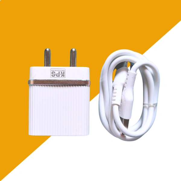 KPS 30W PD Type-C Travel Charger with Quick Charge 3.0,  Dual USB Ports - USB-C & Type C, Fast Charging, Overcharge & Overheating Protection, Compatible with USB-C and PD-Enabled Smartphones and Devices, KP-C202, White