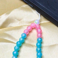 Pink and Blue Premium Quality Beaded Phone Charm, 2 Butterfly Charms, Stylish Accessory, Lightweight, Durable