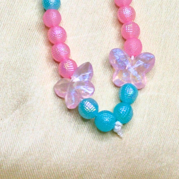 Pink and Blue Premium Quality Beaded Phone Charm, 2 Butterfly Charms, Stylish Accessory, Lightweight, Durable
