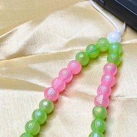 Pink and Green Premium Quality Beaded Phone Charm, 2 Butterfly Charms, Stylish Accessory, Lightweight, Durable