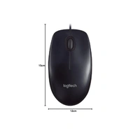 LOGITECH M90 Wired USB Mouse, 1000 DPI Optical Tracking, Ambidextrous PC/Mac/Laptop - Black