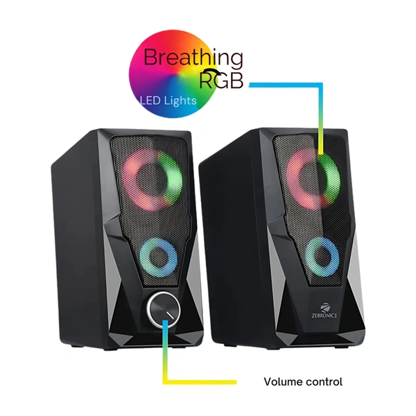 ZEBRONICS Zeb-Warrior 2.0 Multimedia Speaker With Aux Connectivity,USB Powered And Volume Control