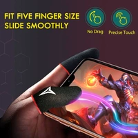 Pack of 4 Premium Gaming Finger Sleeves, Sweat-Resistant & Anti-Slip for PUBG & Free Fire, Black