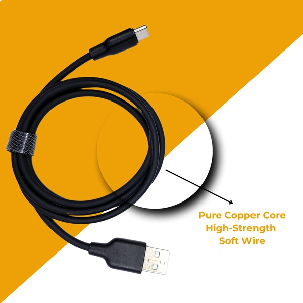 DLXX 55W Fast Charging 1m Durable Type-C Quick Charging Data Cable for Smartphones, Tablets & Other Type-C Devices, Super Toughness, Silicone Wire, AD1199, Black