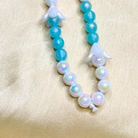 Blue and White Premium Quality Beaded Phone Charm, 2 Flower Charms, Stylish Accessory, Lightweight, Durable