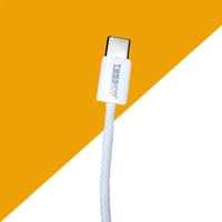 TESSCO 60W PD Fast Charging 1m Type-C to Type-C Data Cable for Smartphones, Tablets & Other Type-C Devices, IP 15 Compatible, Strong & Durable, GU-373, White