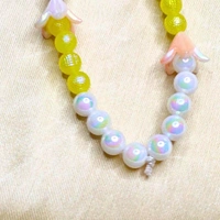 Yellow and White Premium Quality Beaded Phone Charm, 2 Flower Charms, Stylish Accessory, Lightweight, Durable