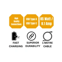 KPS GOLD 85W Super VOOC Fast Travel Charger, 8.1A USB Port, Warp & Dash Charging Compatible, High-Speed Durable Charger, Compatible with Fast Charging Supporting Smartphones, White