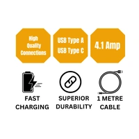 KPS 4.1 Amp Quick Charging 1m Type C Data Cable for Smartphones, Tablets & Other Type C Devices, Durable Design, Compatible with USB 2.0, KP-514, Black