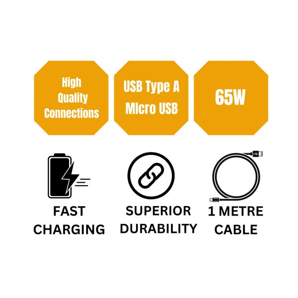DLXX 65W Fast Charging 1m Silicone & Colorful Micro USB Data Cable for Smartphones, Tablets & Other Micro USB Devices, High-Speed Charging, DC-2999