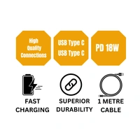 KPS 18W PD Fast Charging 1m Type-C to Type-C Data Cable for Smartphones, Tablets & Other Type-C Devices, Strong & Durable, KP-521, Black
