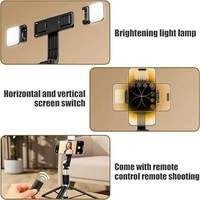 R1S-L 3-in-1 Selfie Stick with Mini LED Fill Light & Tripod | Lightweight, Foldable Aluminium Selfie Stick for Vlogging, Photography & Videography