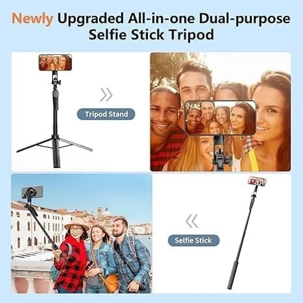 R16S Selfie Stick with Grip Handle and LED | 3-in-1 Tripod, Remote, and Extendable Design for Smartphones