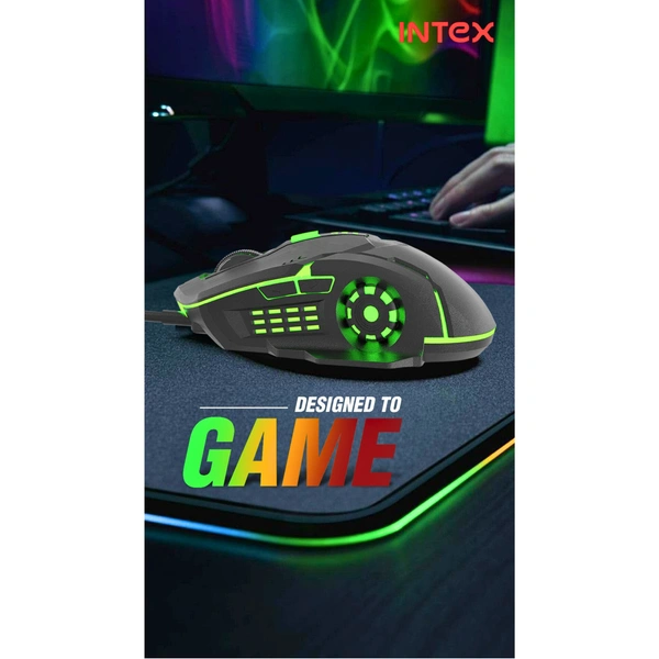 INTEX Nova Wired Gaming Mouse - Multicolor LED, 4 DPI Levels, Plug & Play