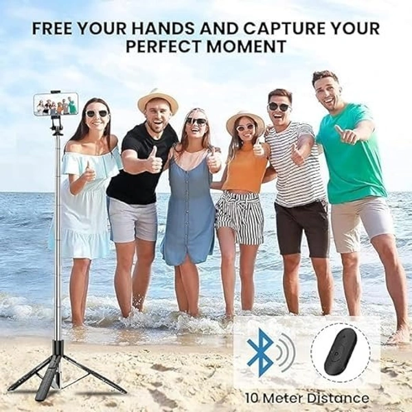 R16S Selfie Stick with Grip Handle and LED | 3-in-1 Tripod, Remote, and Extendable Design for Smartphones